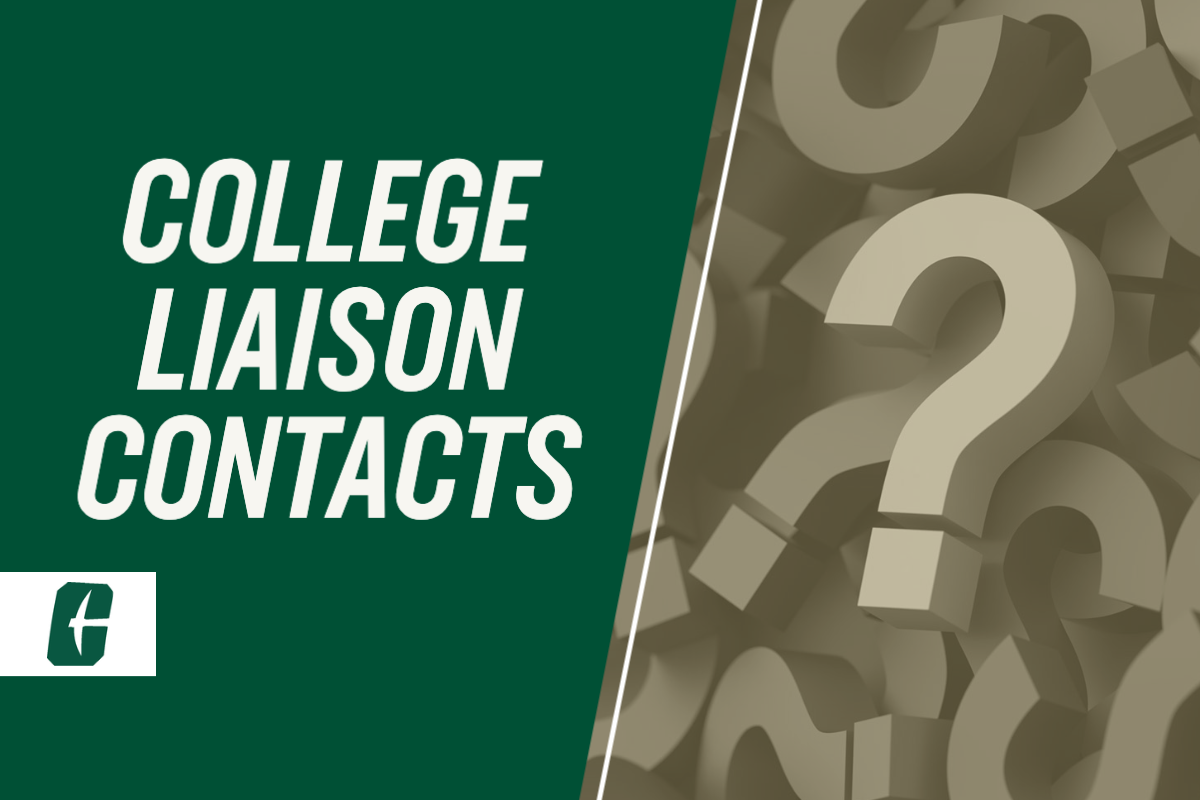 College Liaison Contacts with question mark graphic
