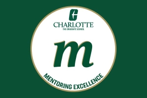 UNC Charlotte logo with mentoring excellence mark