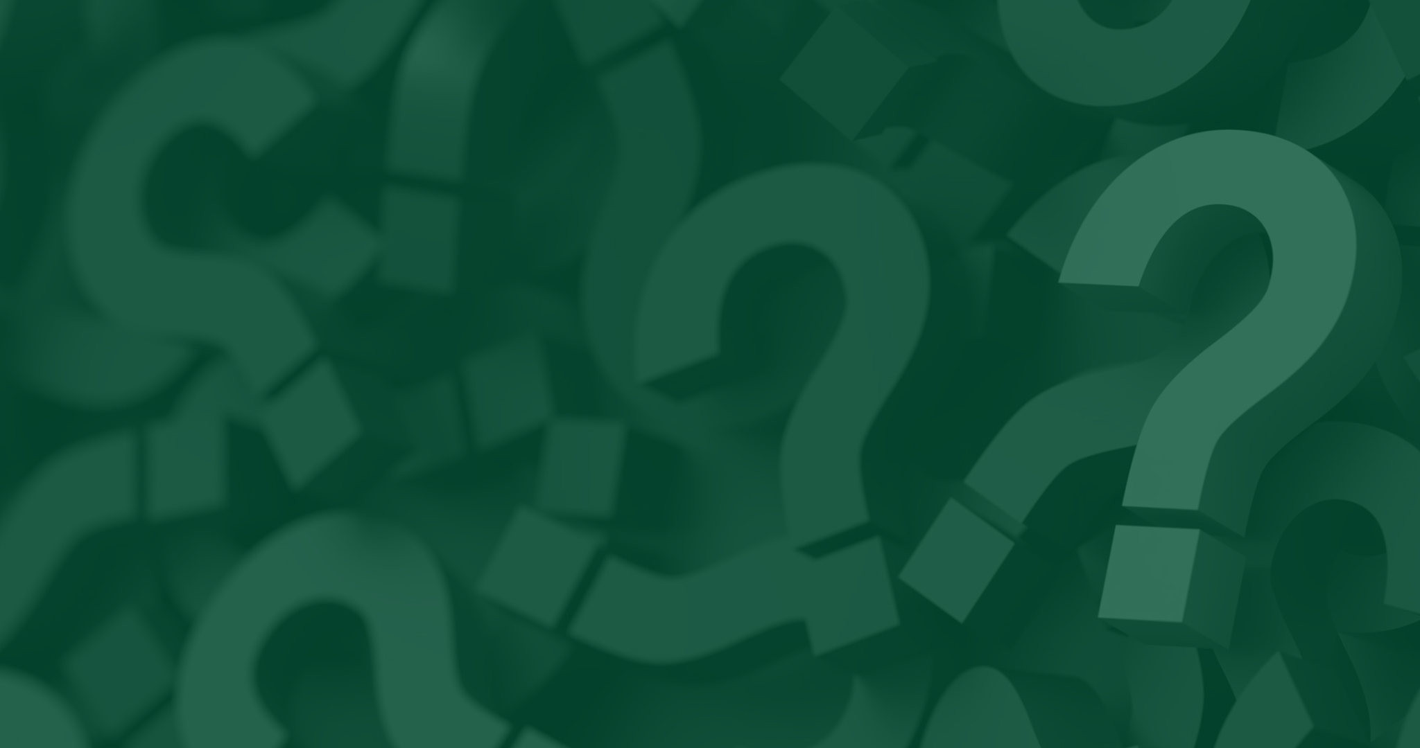 Question marks with green overlay