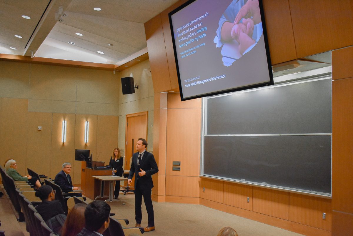 Student presents research