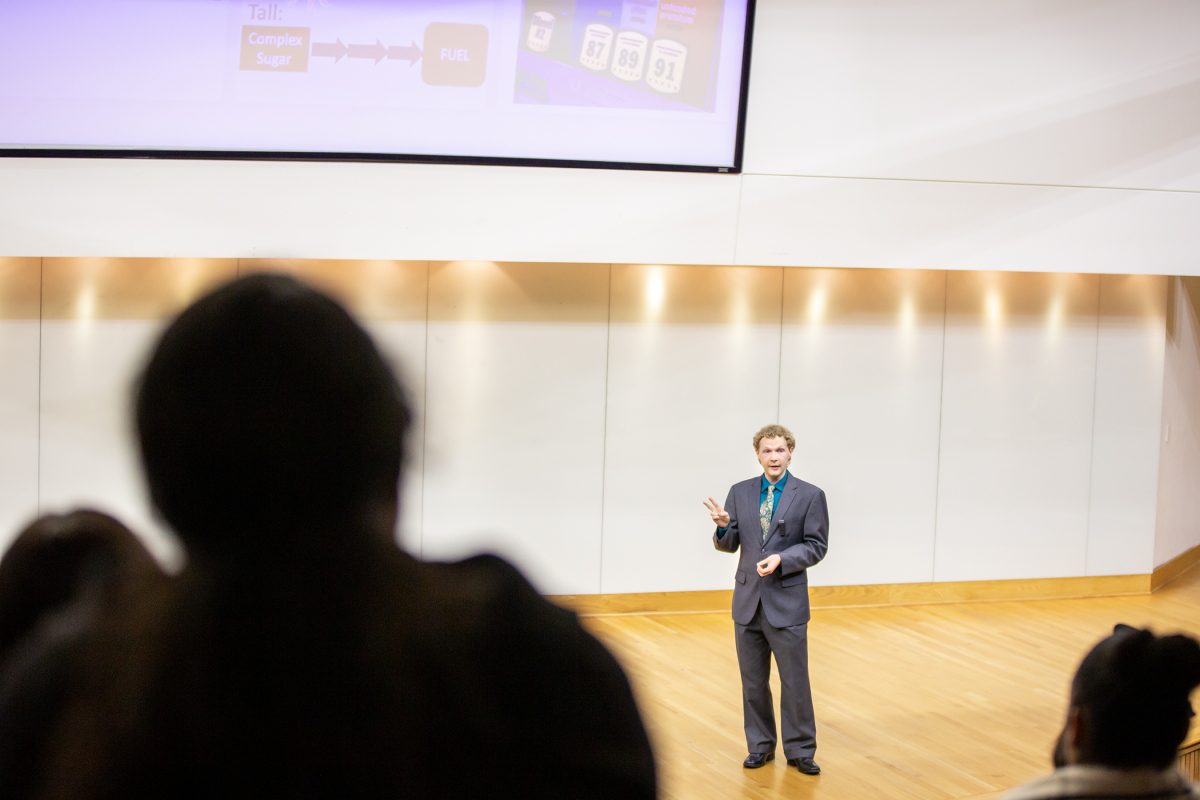 Student presents research